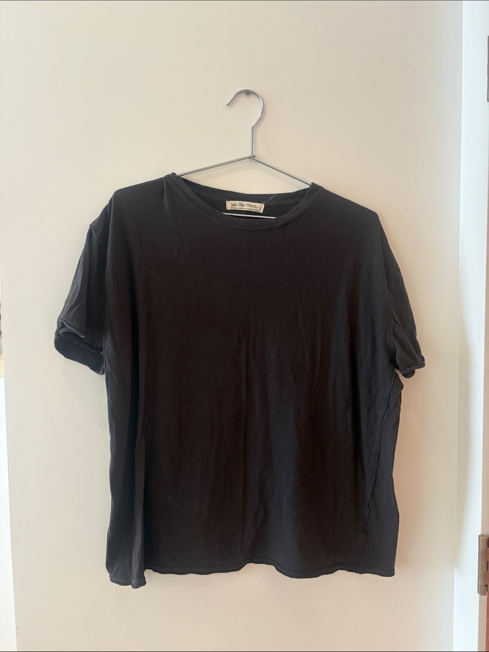 We The Free Oversized Black Short Sleeve Crew Tee